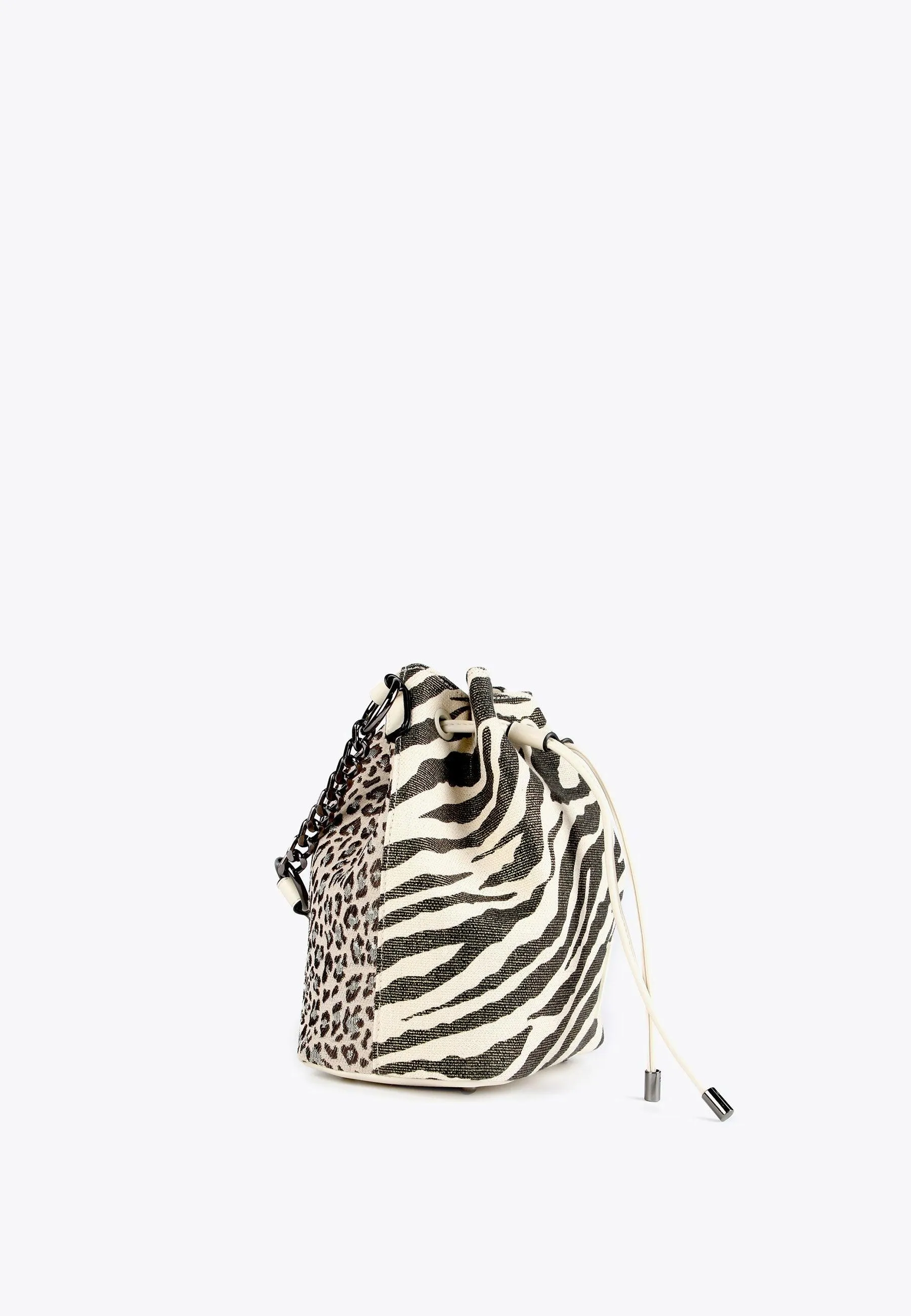 Animal print bucket bag