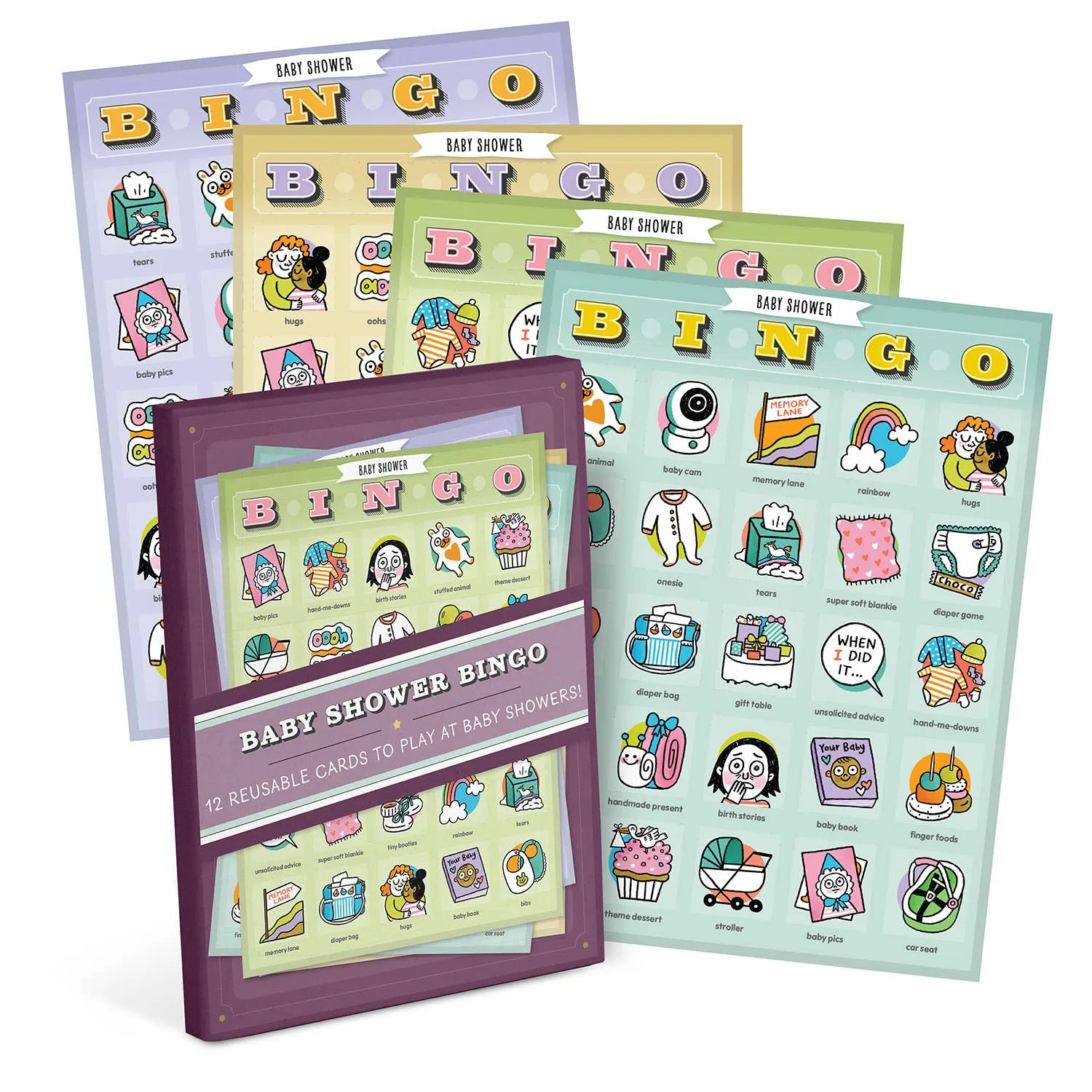 Baby Shower Bingo Set Reusable game cards