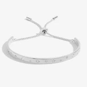 Bar Silver Mixed Stars Silver 26.5cm Adjustable Bracelet 6122