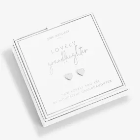 Beautifully Boxed A Little Lovely Granddaughter Silver Box Earrings 5307