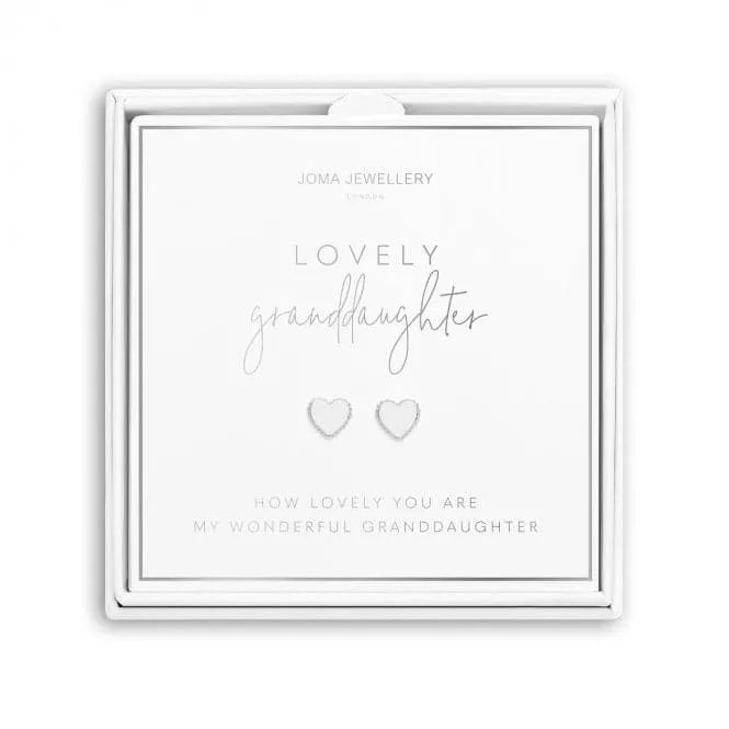 Beautifully Boxed A Little Lovely Granddaughter Silver Box Earrings 5307
