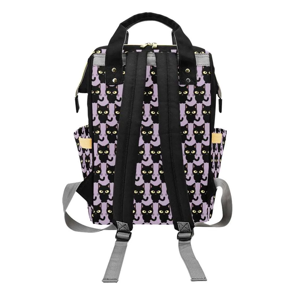 Black Cat Multifunctional Diaper Backpack Bag
