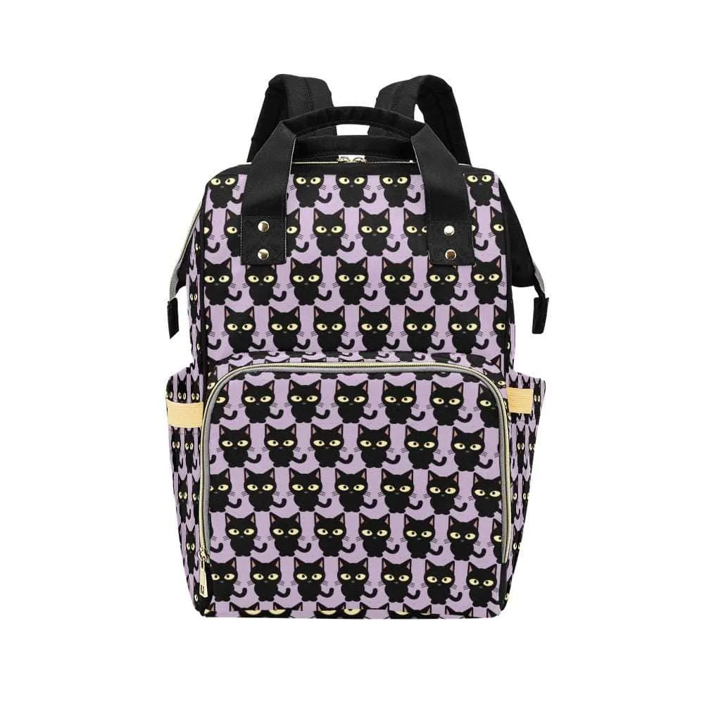 Black Cat Multifunctional Diaper Backpack Bag