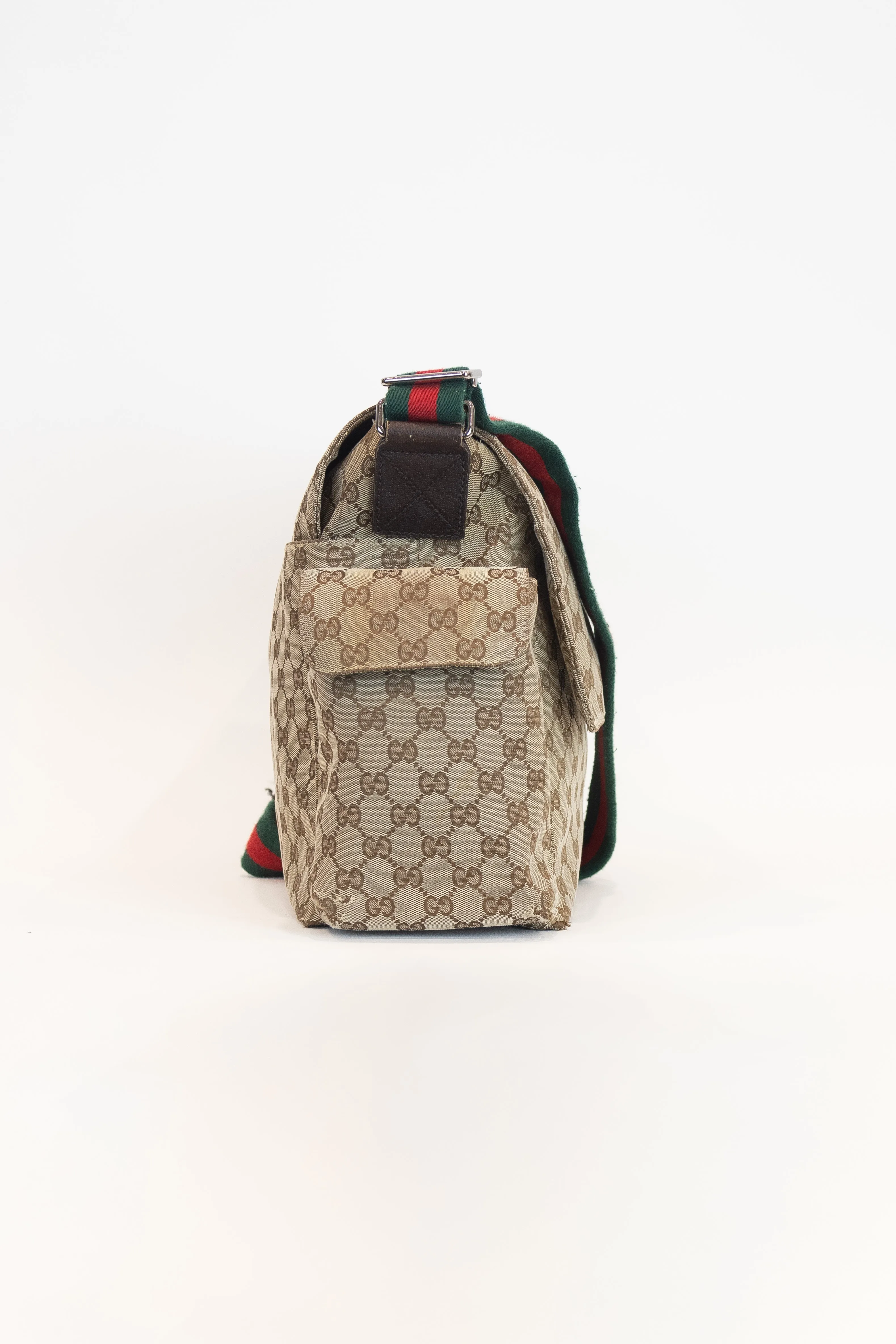 Canvas Monogram Diaper Cross Body Shoulder Bag Canvas