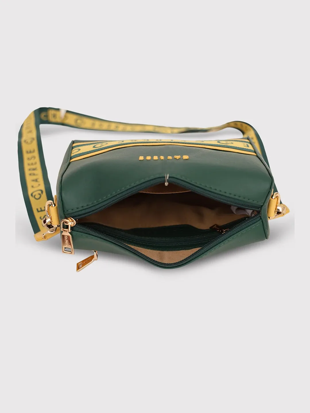 Caprese Trinity Sling Medium Solid Women'S Handbag Dark Green