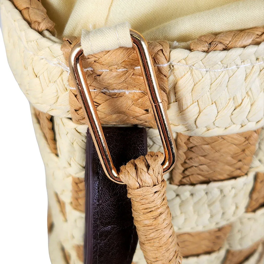Checkerboard Straw Bag