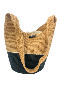 ConCon Two Tone Crochet Straw Crossbody Bag