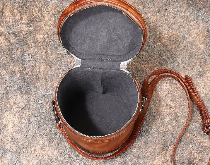 Cute Womens Red Leather Bucket Bags Shoulder Bag Purses for Women