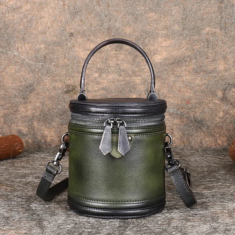 Cute Womens Red Leather Bucket Bags Shoulder Bag Purses for Women