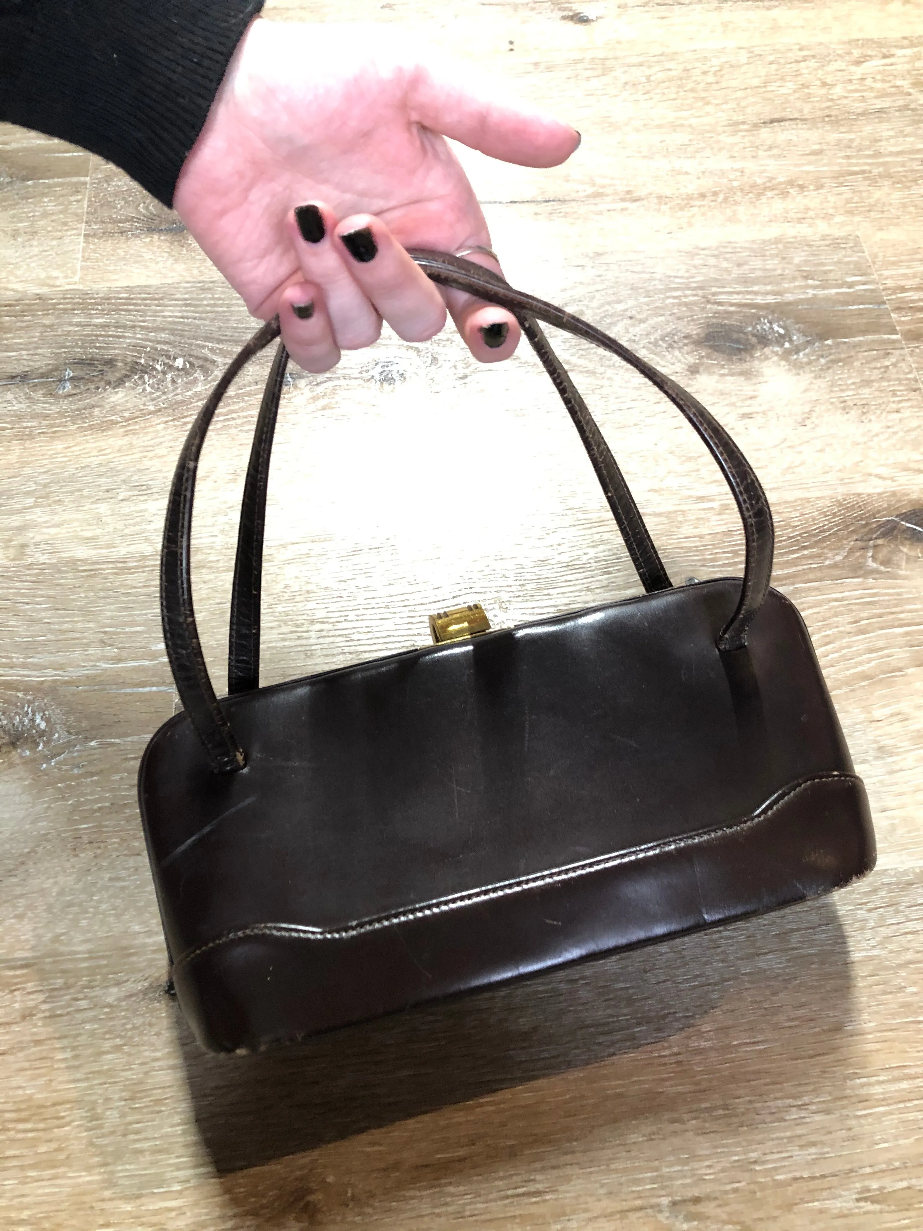 Dark Brown Leather Handbag SOLD