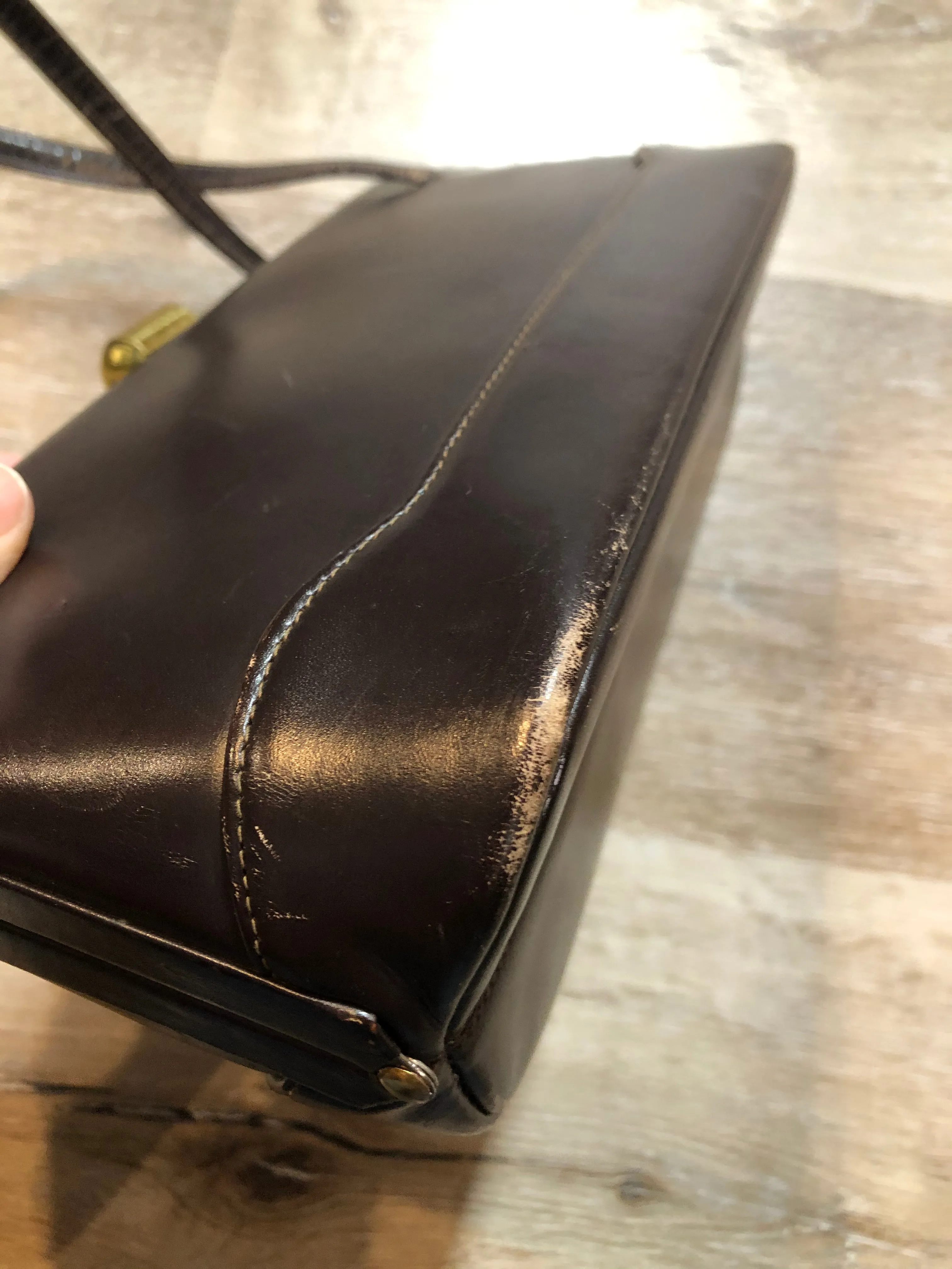 Dark Brown Leather Handbag SOLD