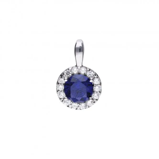 Diamonfire Silver White Zirconia Blue Pendant P4626