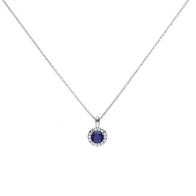 Diamonfire Silver White Zirconia Blue Pendant P4626