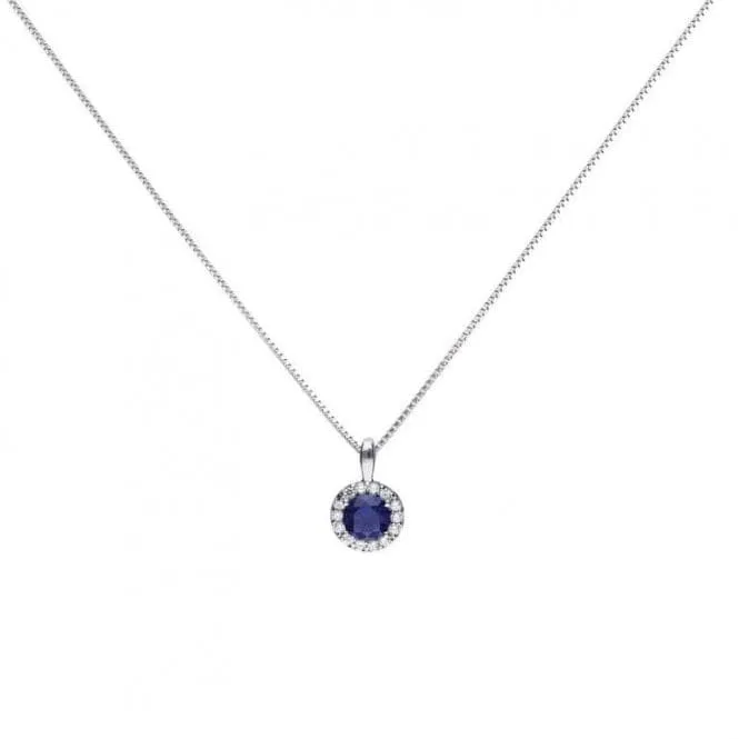 Diamonfire Silver White Zirconia Blue Pendant P4626
