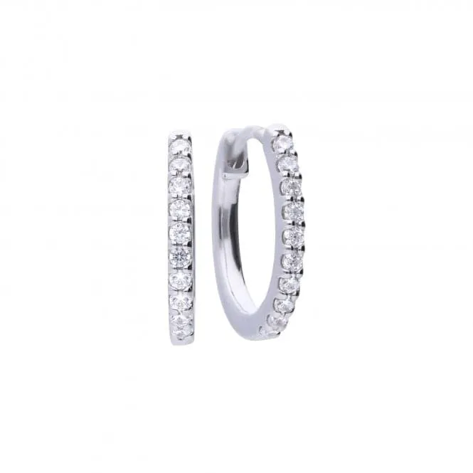 Diamonfire Silver White Zirconia Earrings Classical Creole E5609