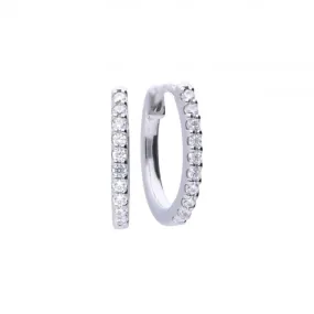 Diamonfire Silver White Zirconia Earrings Classical Creole E5609