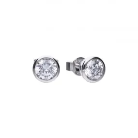 Diamonfire Silver White Zirconia Solitaire Earrings E5619