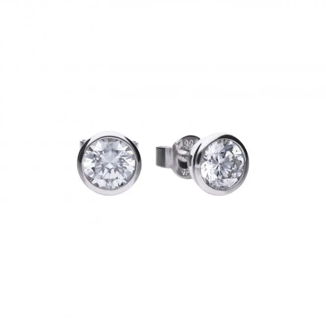 Diamonfire Silver White Zirconia Solitaire Earrings E5619