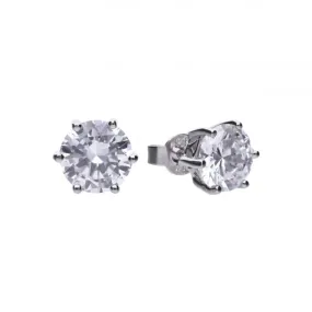 Diamonfire Silver White Zirconia Solitaire Earrings E5631