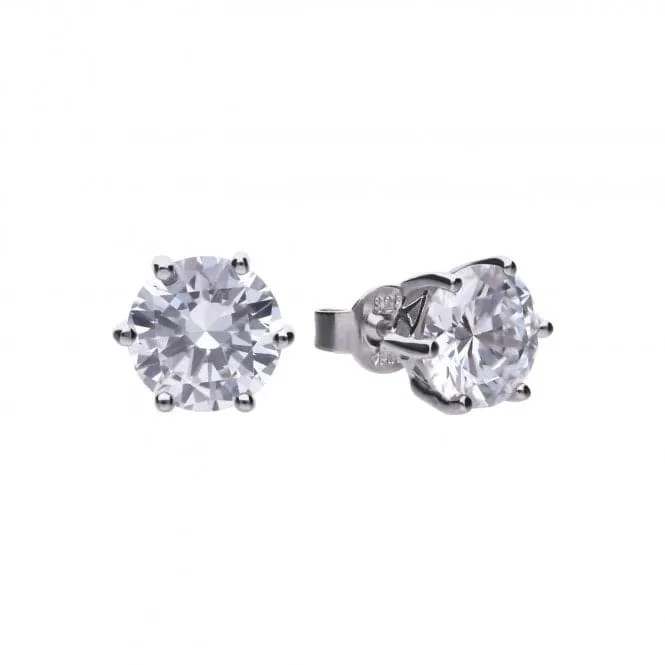 Diamonfire Silver White Zirconia Solitaire Earrings E5631