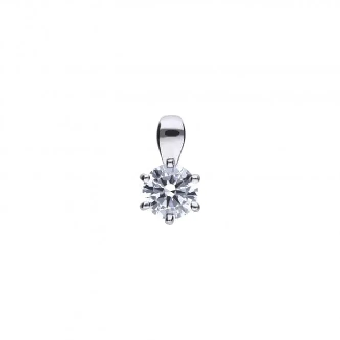 Diamonfire Silver White Zirconia Solitaire Pendant P4609