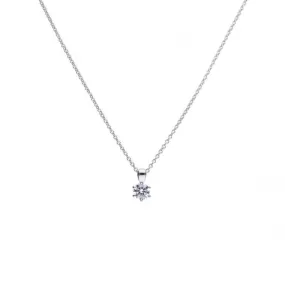 Diamonfire Silver White Zirconia Solitaire Pendant P4609