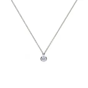 Diamonfire Silver White Zirconia Solitaire Pendant P4641