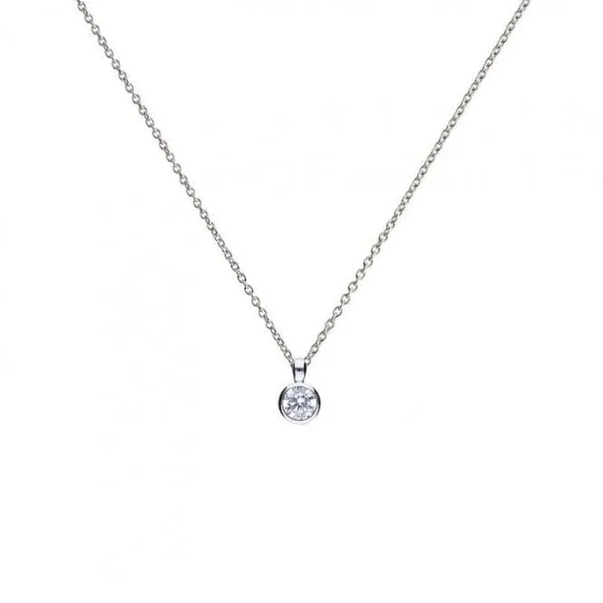 Diamonfire Silver White Zirconia Solitaire Pendant P4641