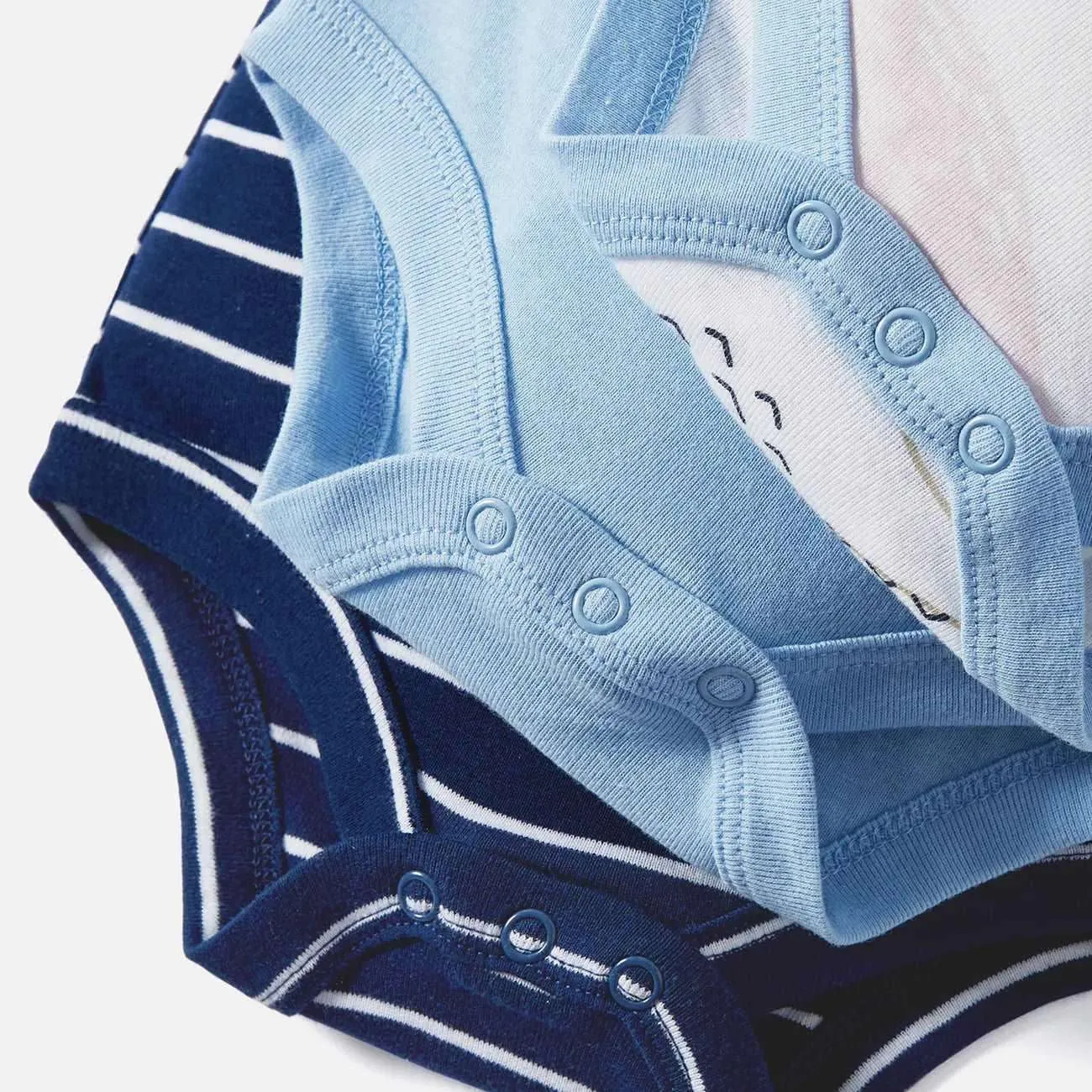 Dinosaur Print Short-sleeve Rompers - Baby Boy (3Pcs)