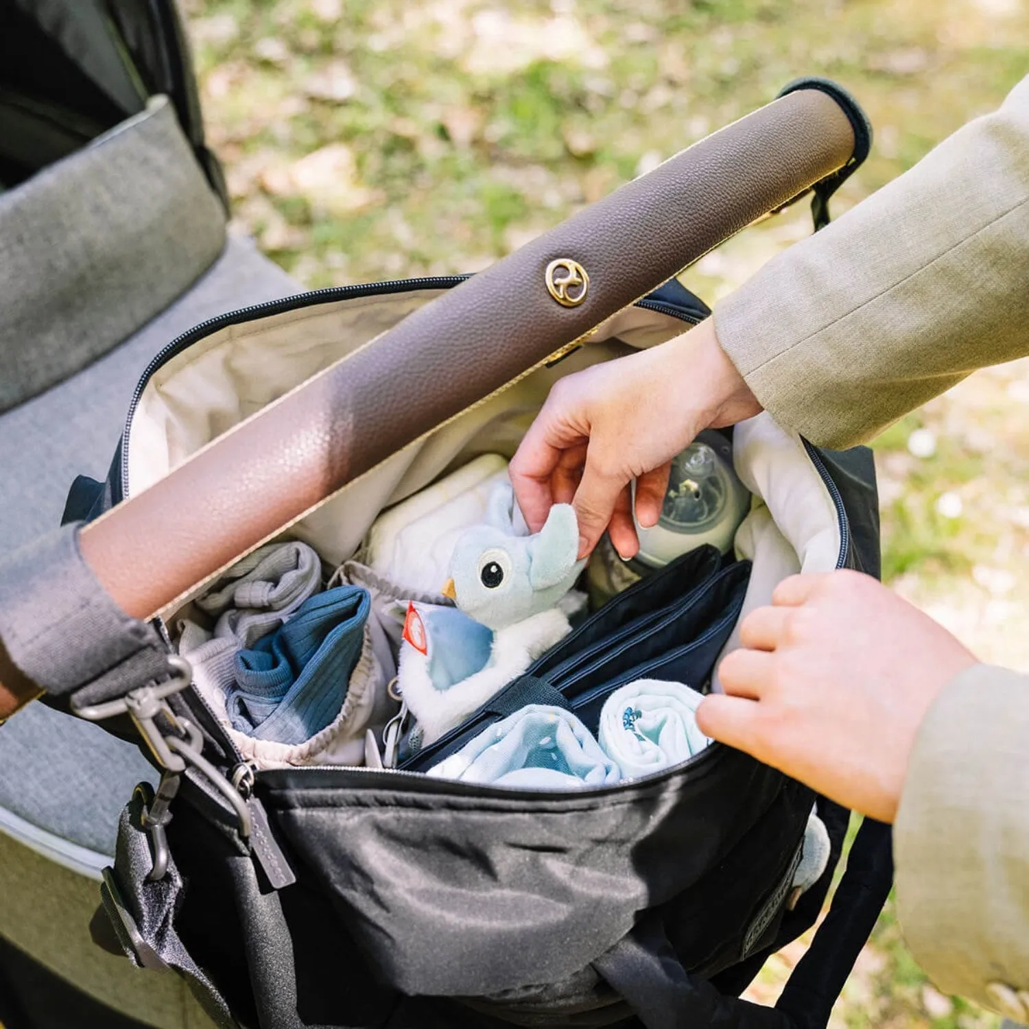 DonebyDeer Black Quilted Diaper Bag