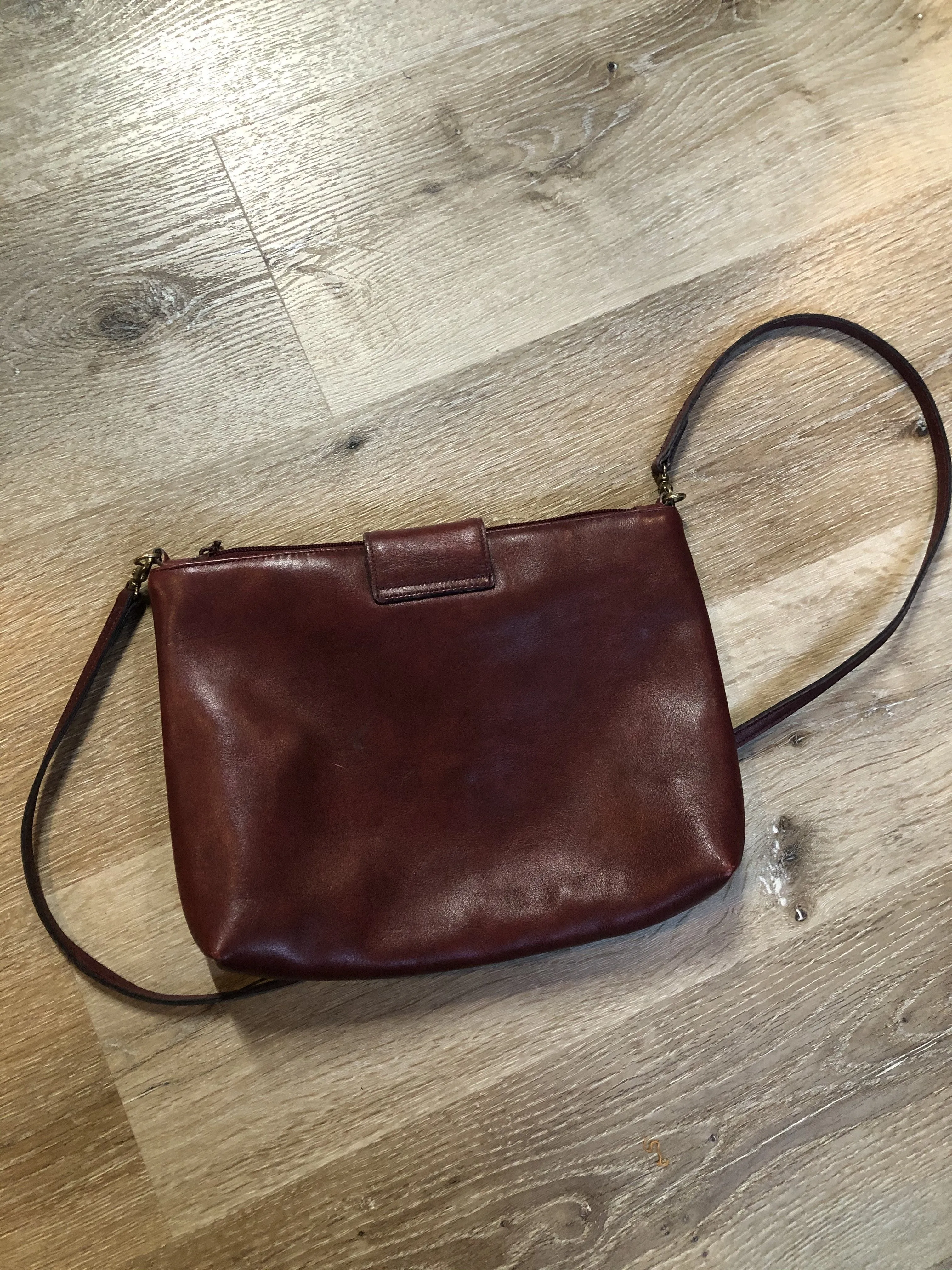 Etienne Aigner Burgundy Leather Crossbody Bag, SOLD