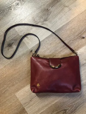 Etienne Aigner Burgundy Leather Crossbody Bag, SOLD