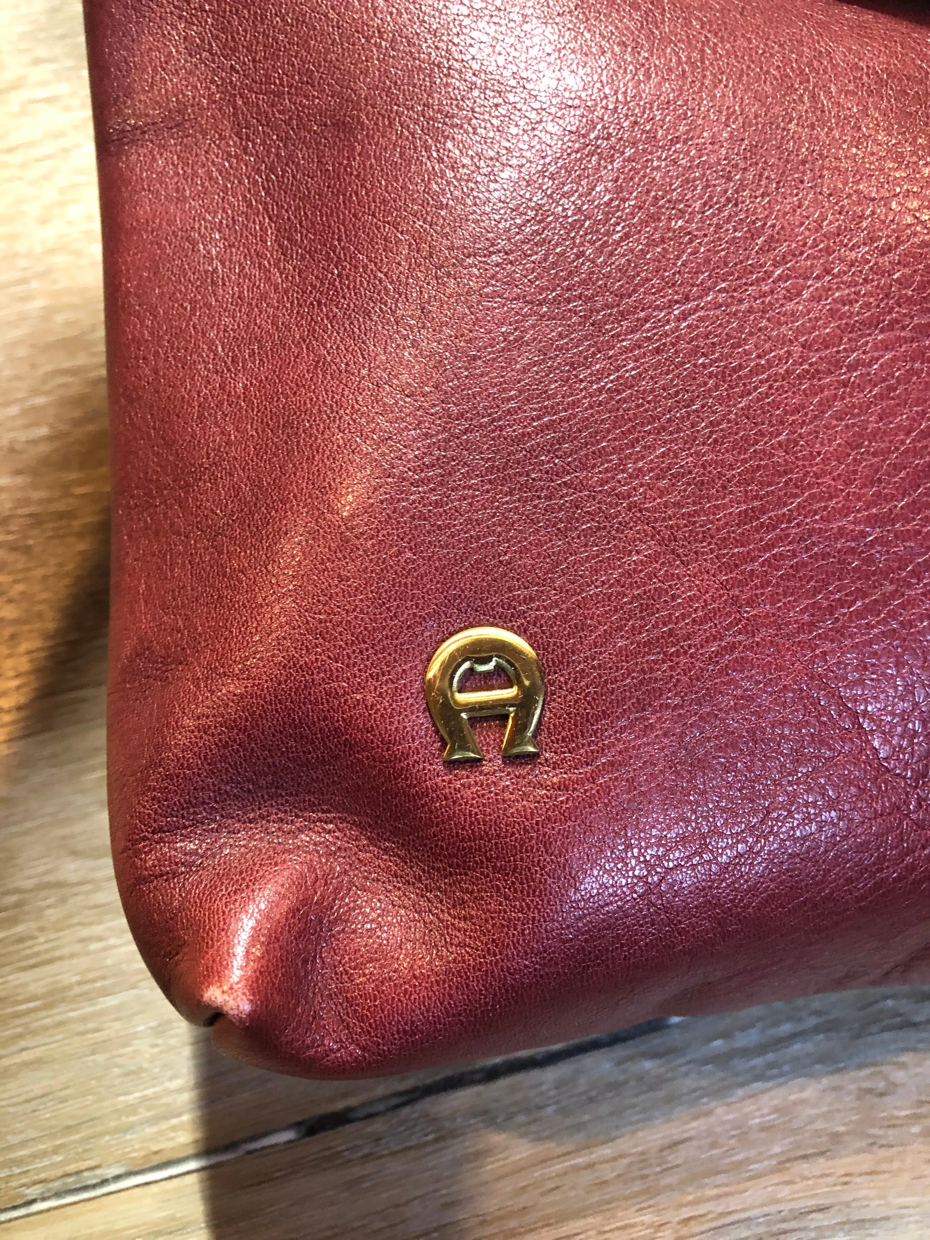 Etienne Aigner Burgundy Leather Crossbody Bag, SOLD