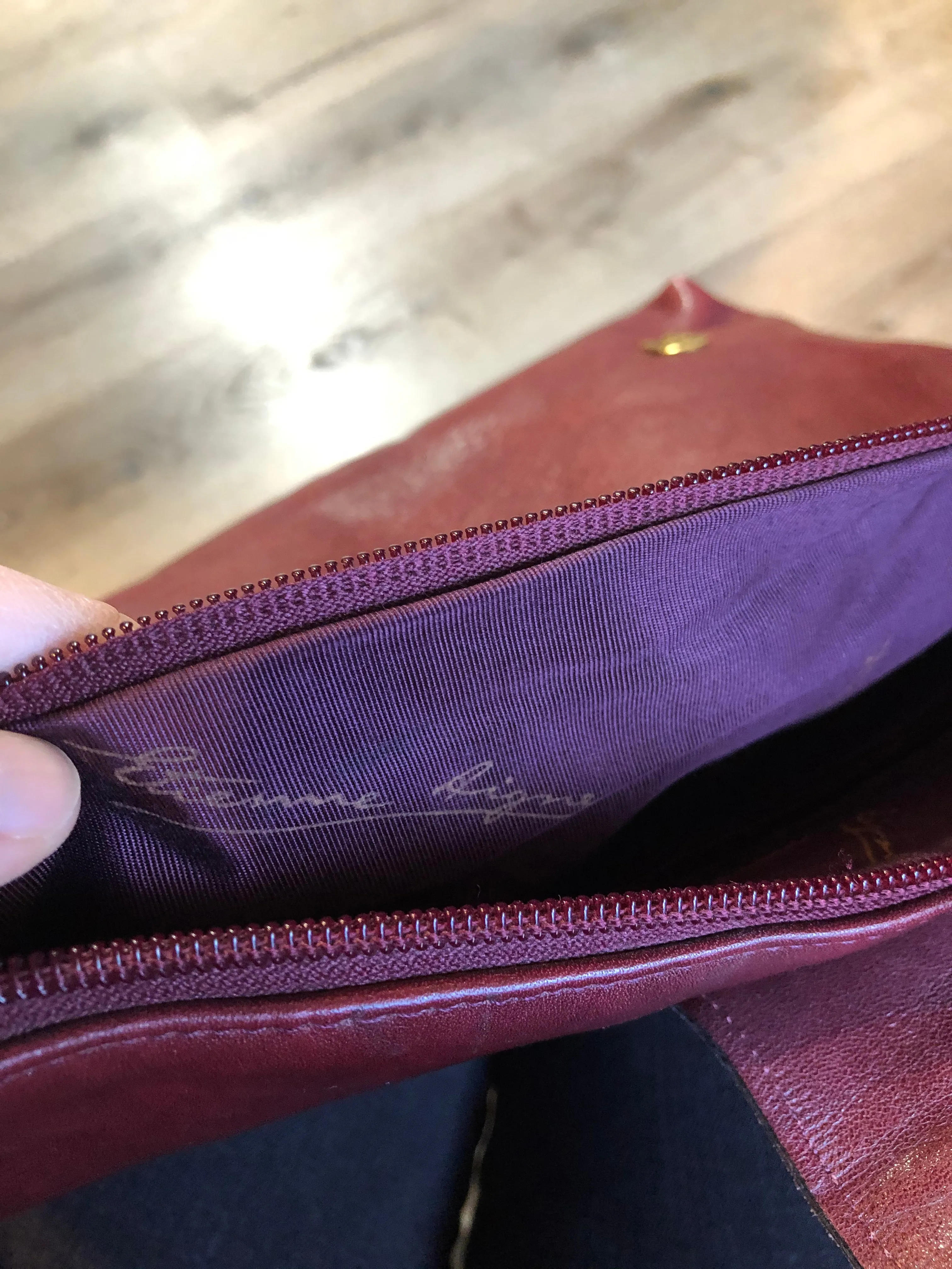 Etienne Aigner Burgundy Leather Crossbody Bag, SOLD