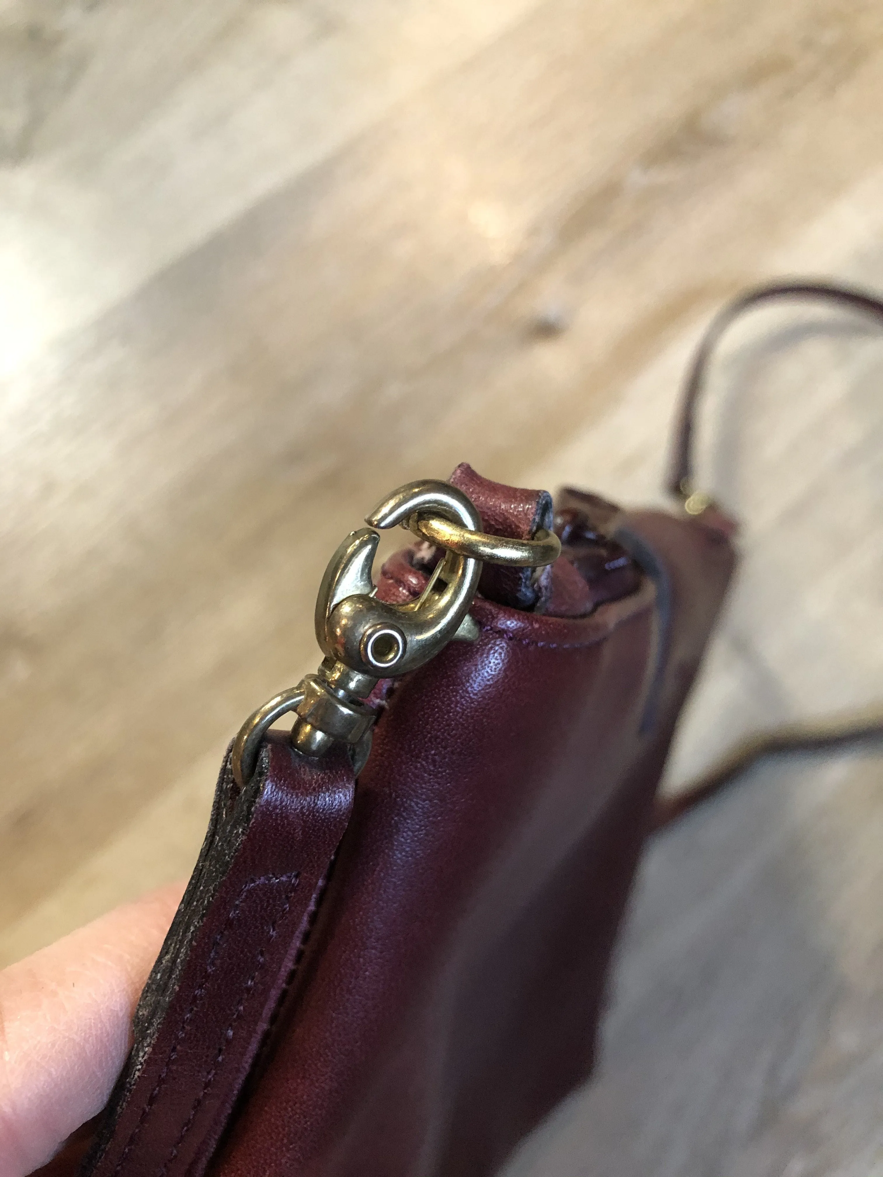 Etienne Aigner Burgundy Leather Crossbody Bag, SOLD