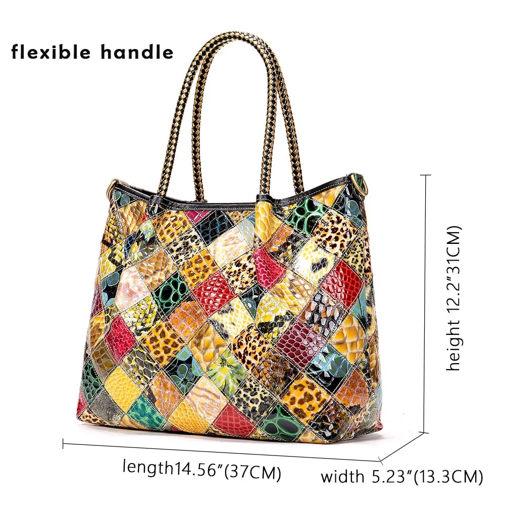 Floral Luxe Leather Shoulder Handbag