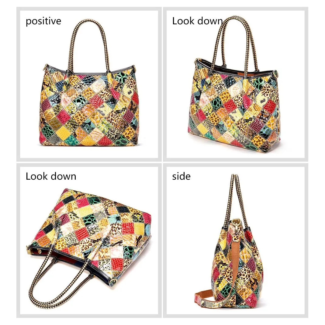 Floral Luxe Leather Shoulder Handbag