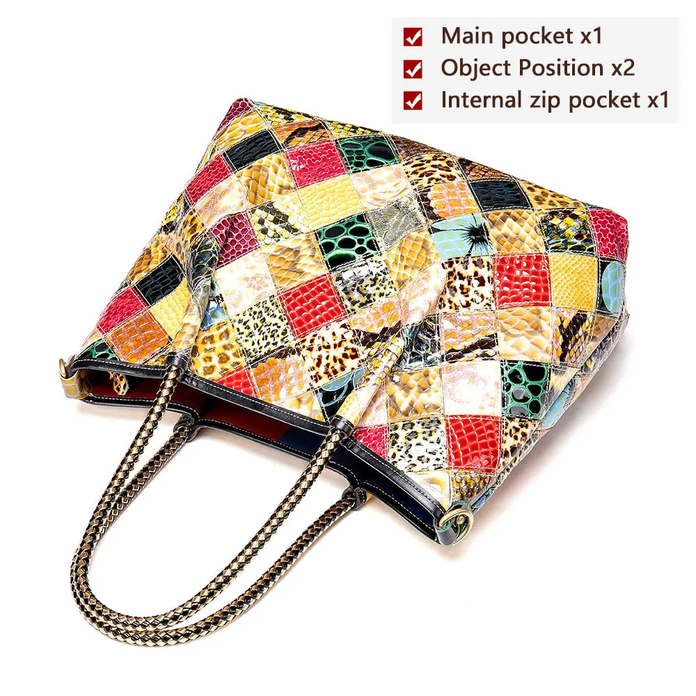Floral Luxe Leather Shoulder Handbag