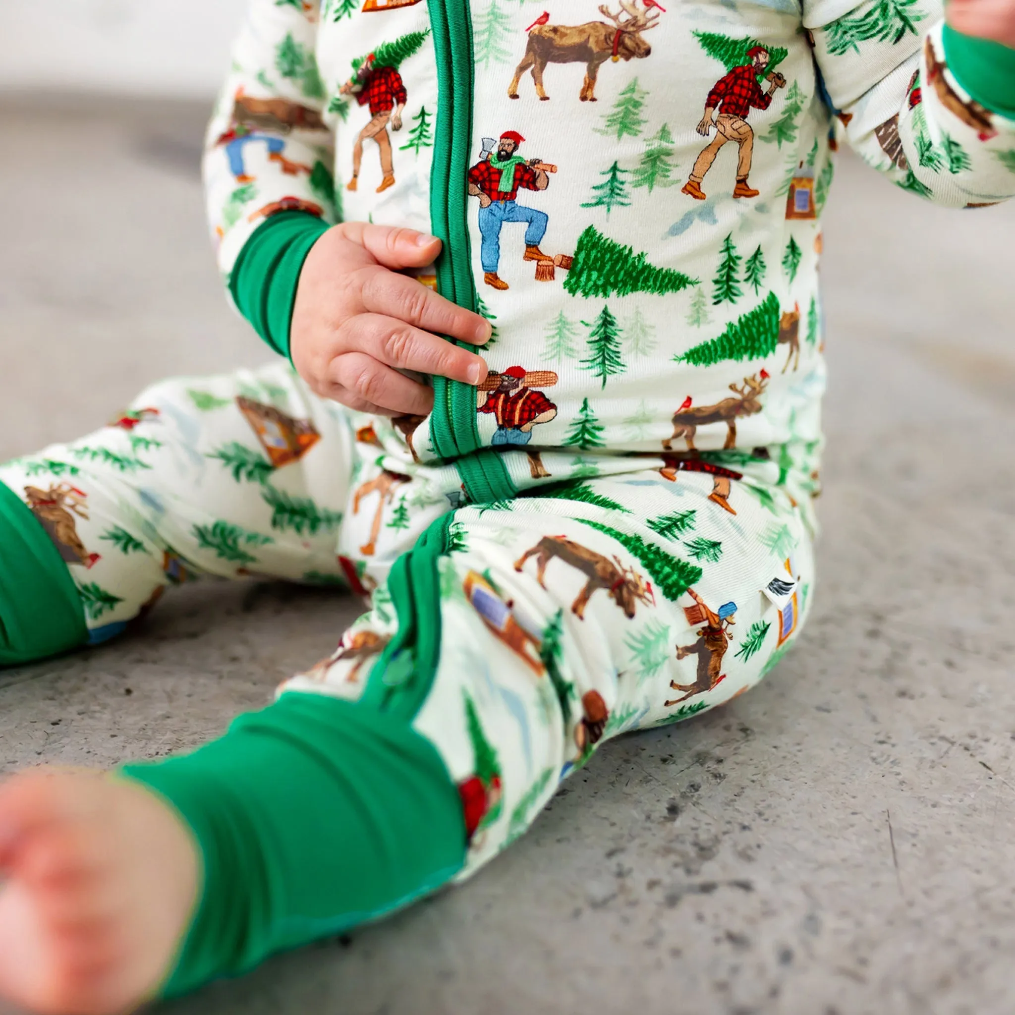 Forest Wonderland Lumberjacks Convertible Footie (NB-3T)