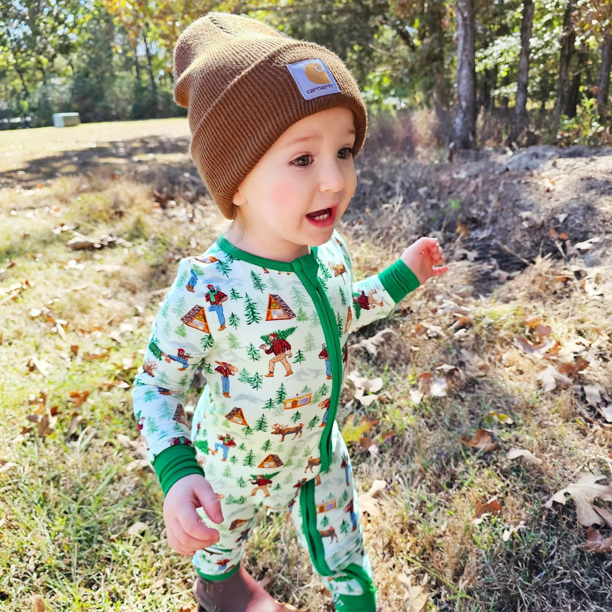 Forest Wonderland Lumberjacks Convertible Footie (NB-3T)