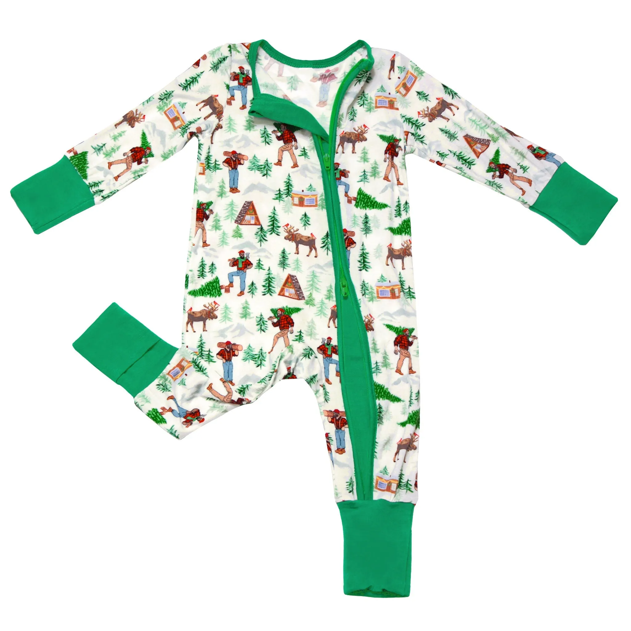 Forest Wonderland Lumberjacks Convertible Footie (NB-3T)