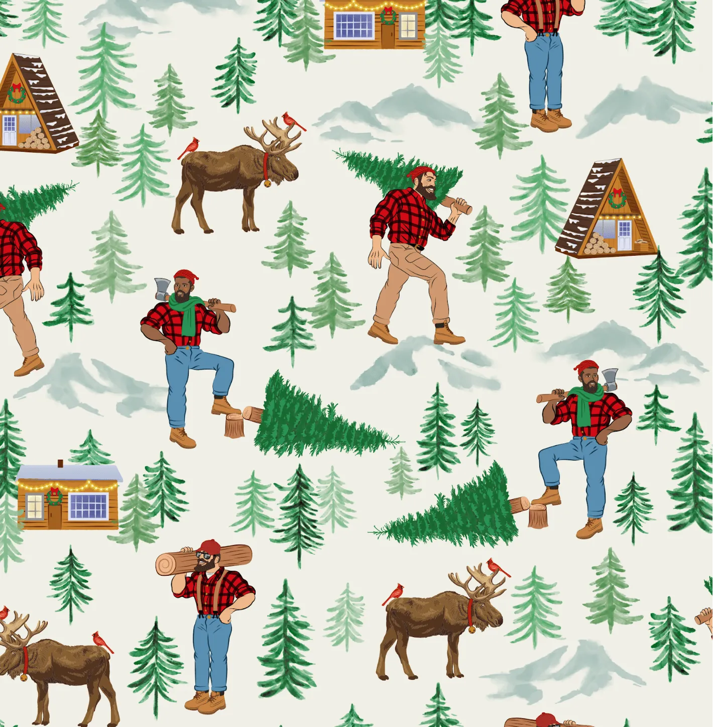 Forest Wonderland Lumberjacks Convertible Footie (NB-3T)