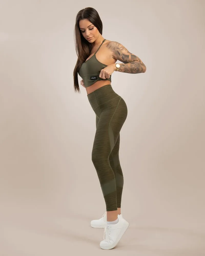 Gavelo Green Melange Swirl Tights