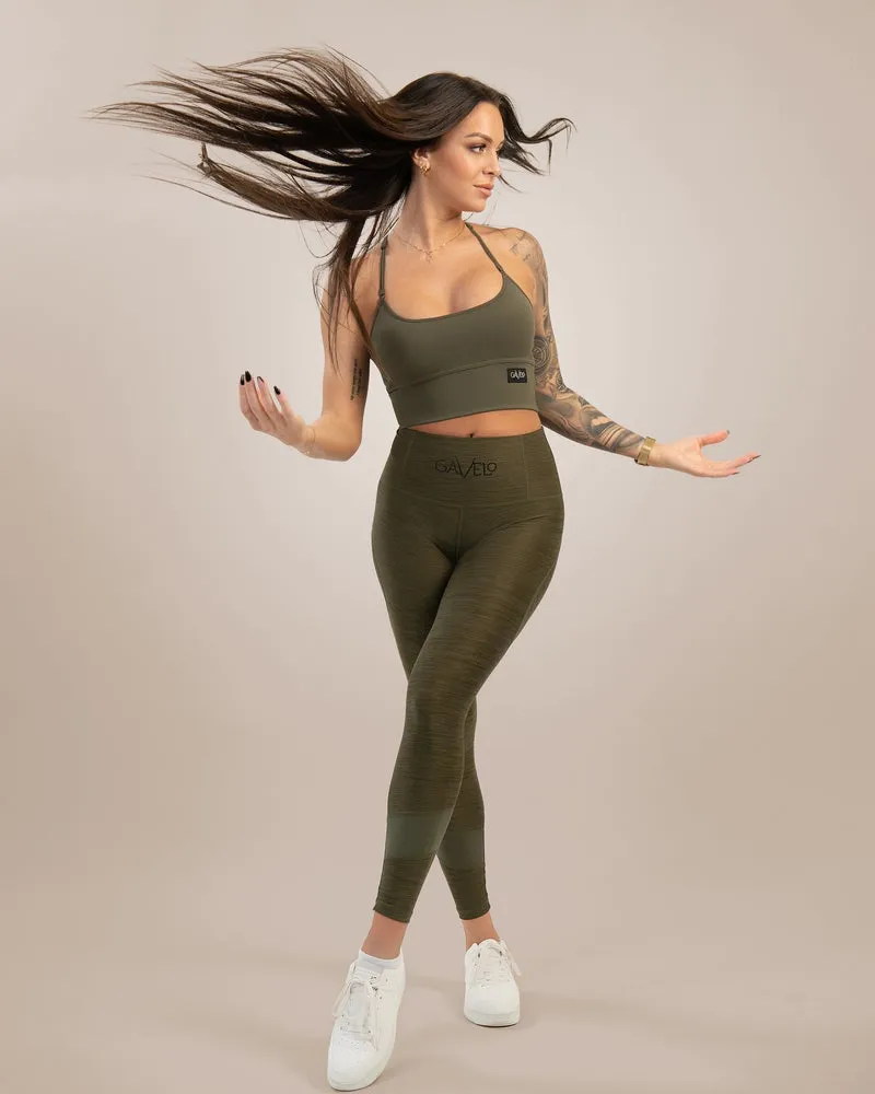 Gavelo Green Melange Swirl Tights