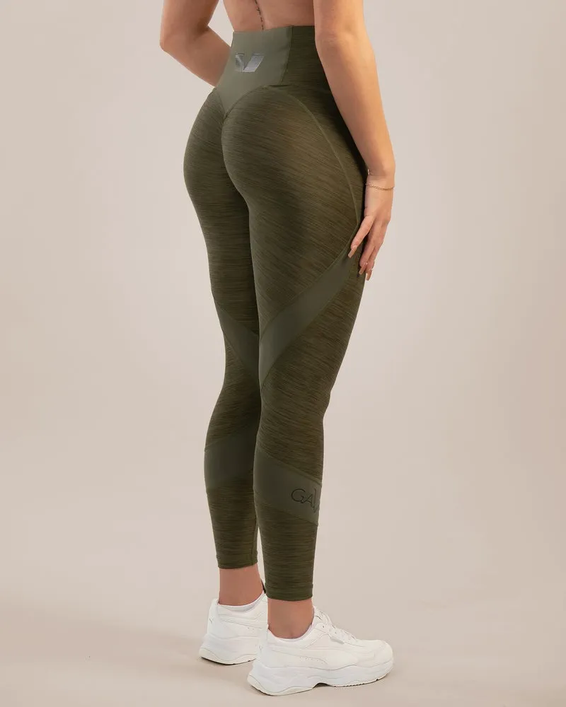 Gavelo Green Melange Swirl Tights