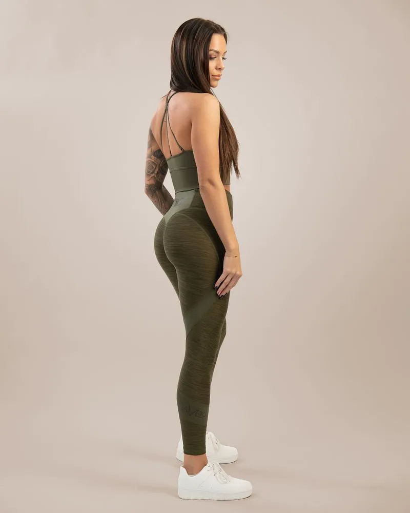 Gavelo Green Melange Swirl Tights