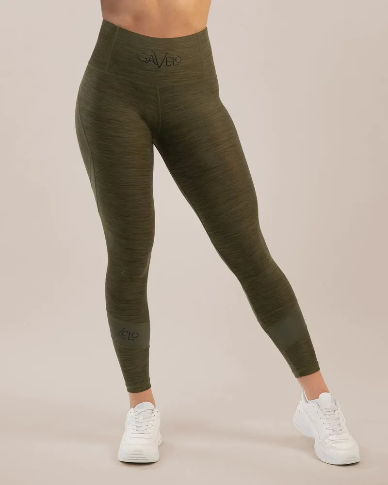 Gavelo Green Melange Swirl Tights