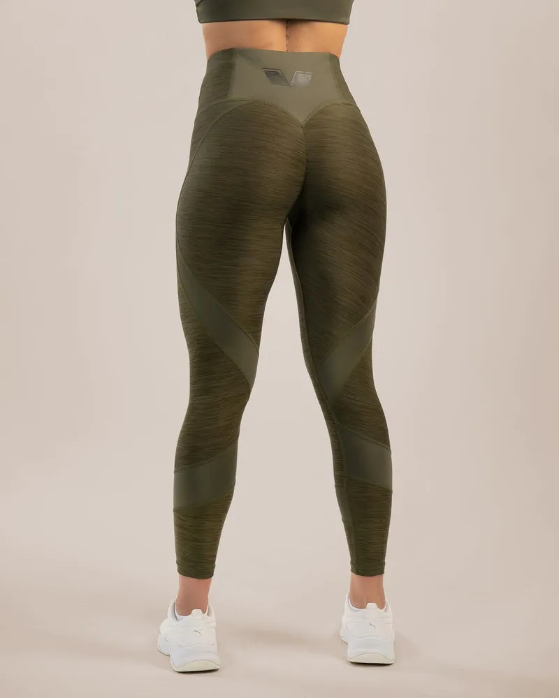 Gavelo Green Melange Swirl Tights