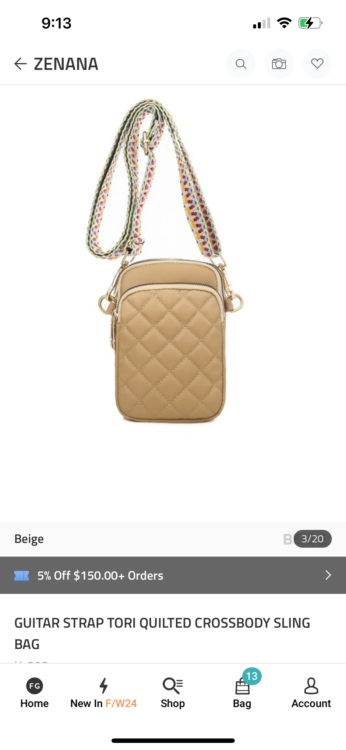 Guitar Strap Tori Quilted Crossbody Bag