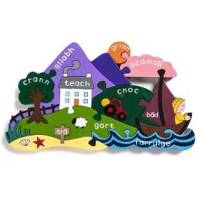 Handmade Wooden Jigsaw Puzzle - Gaelic Irish Scene